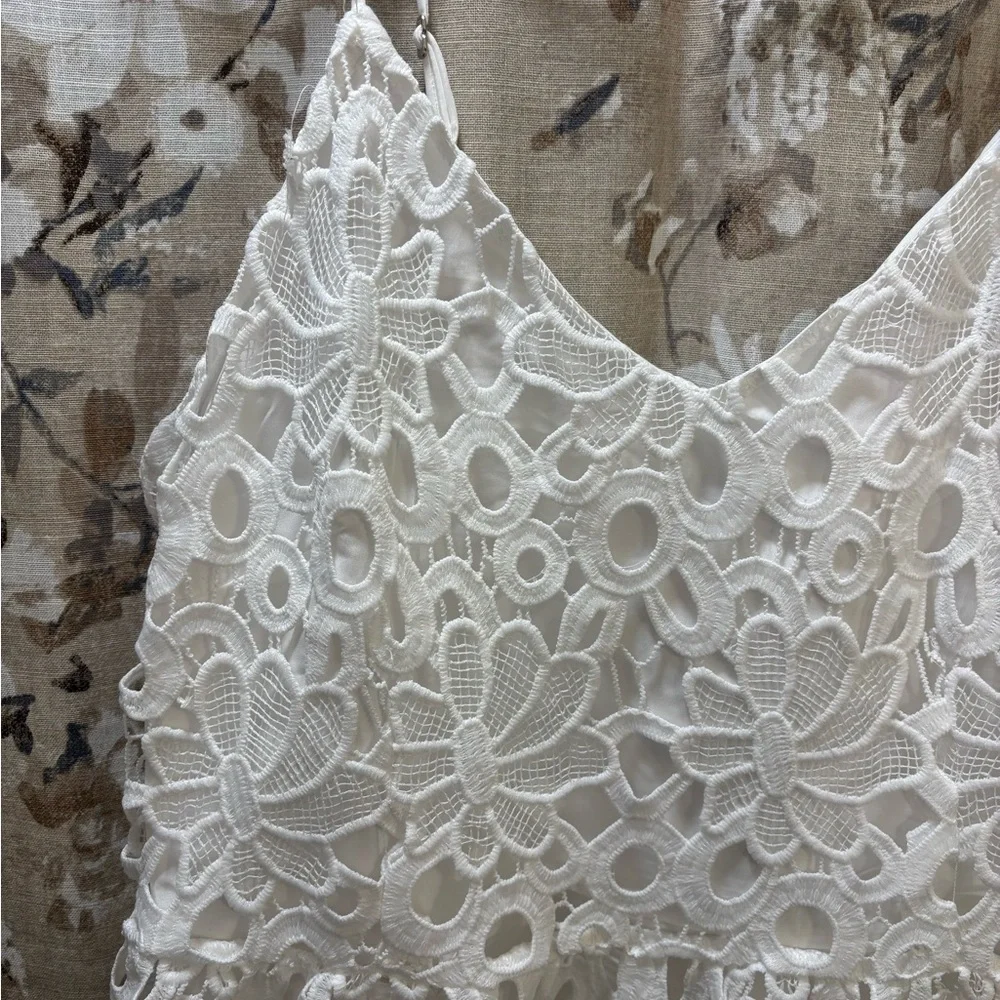 ASOS White Floral Lace Midi Dress - Picture 5 of 8